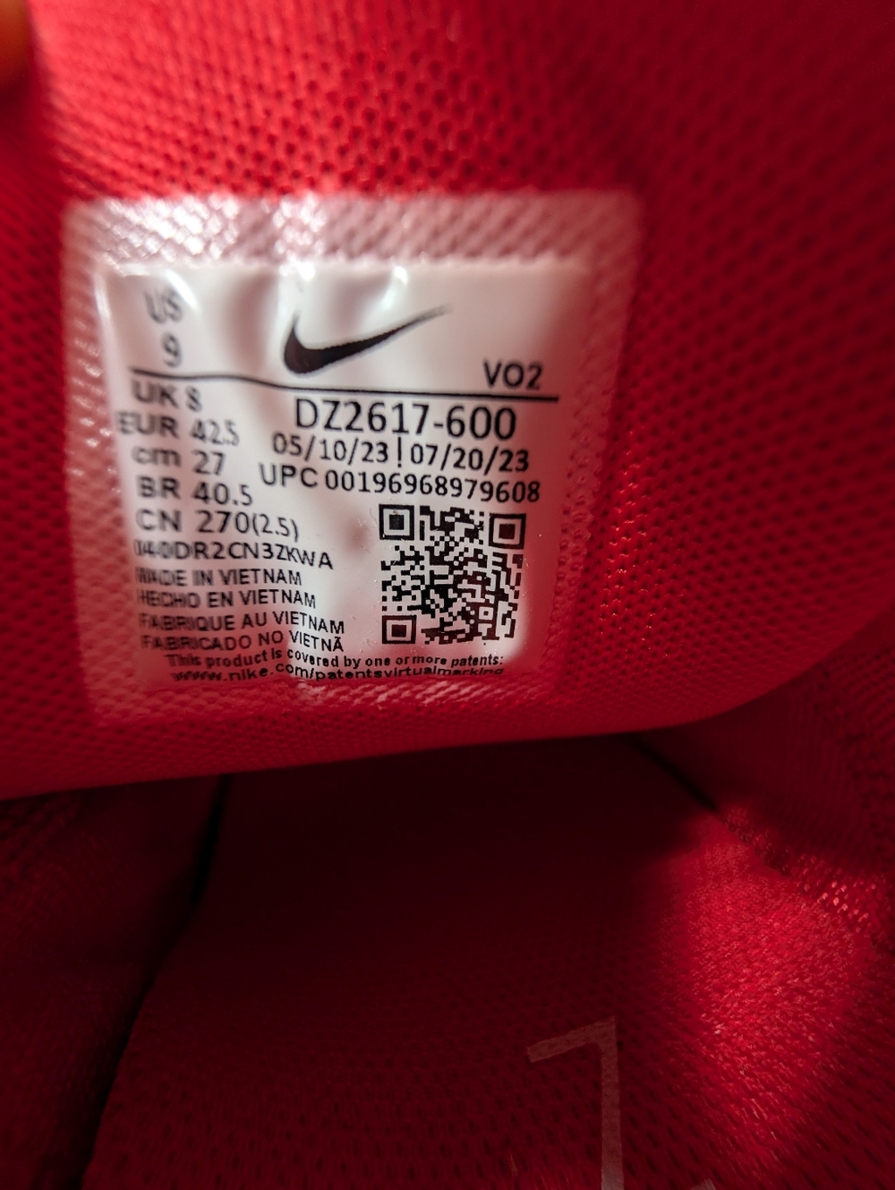 Nike Metcon 9 University Red Workout Training Shoes Mens Size 9 DZ2617-600 NEW - Picture 7 of 7